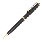 Branded Brass Twist Ball Pen with Gold Engrave Finish in BLACK