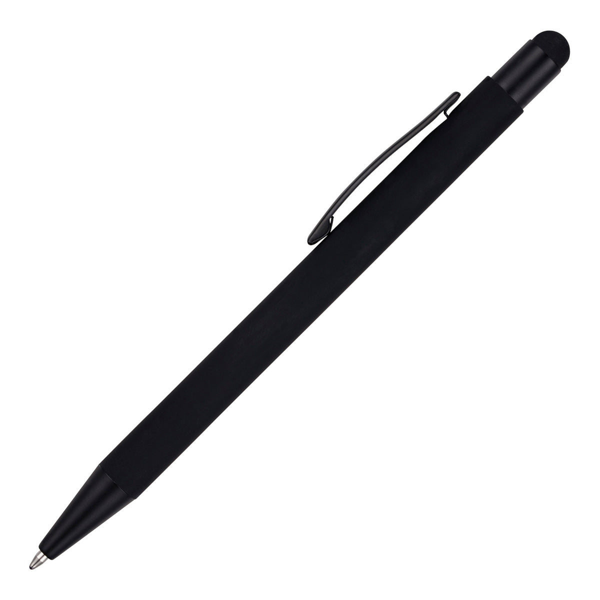 Branded Soft Feel Aluminium Stylus Ball Pen with Gunmetal Trim