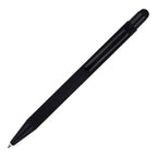 Branded All Black Soft Feel Stylus Ball Pen with Chrome Undercoat in BLACK