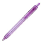 Branded Transparent RPET Push-Action Ball Pen in PURPLE