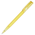 Branded Clear SAN Plastic Twist Action Ball Pen, Black Ink in YELLOW