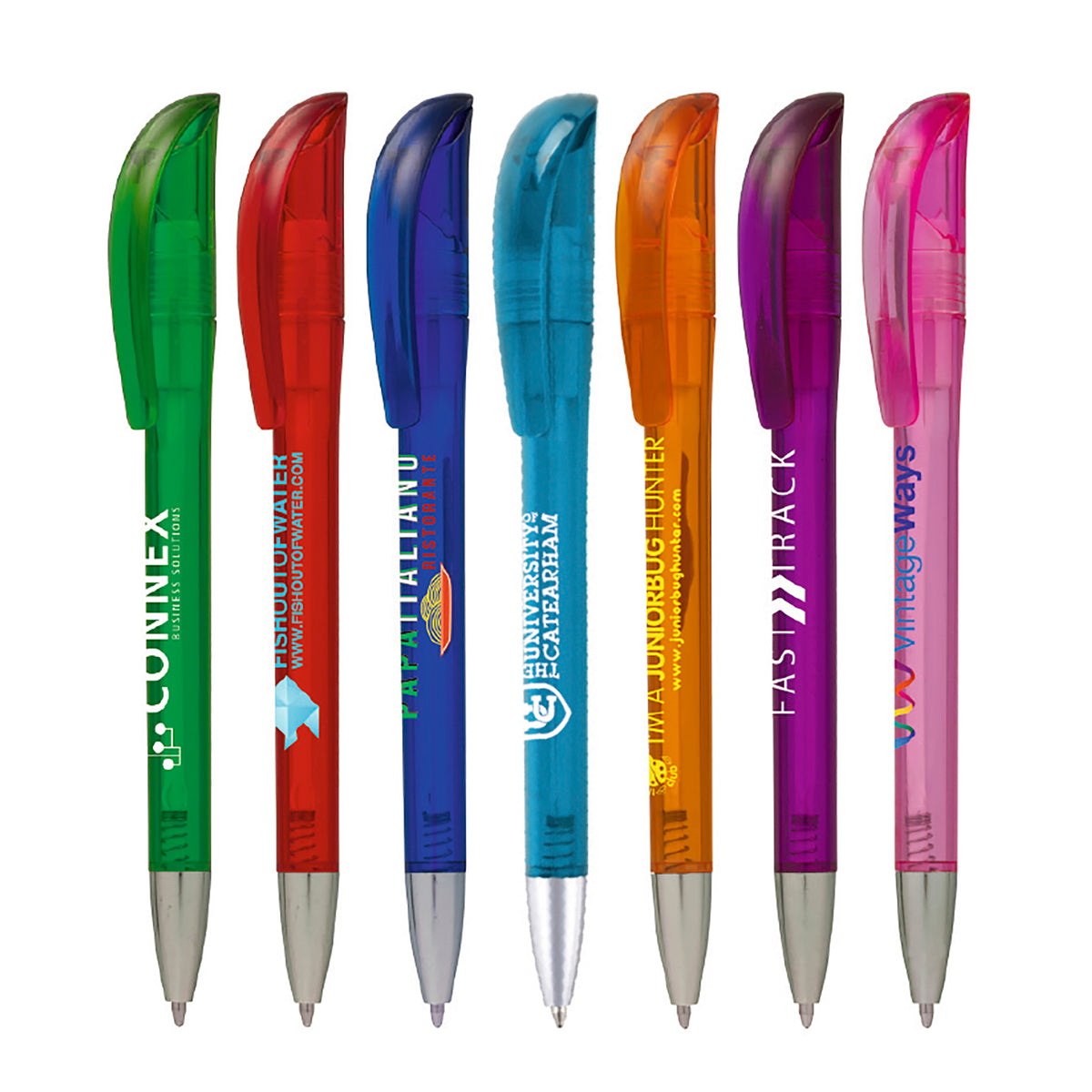 Branded Translucent Twist Ball Pen with Chrome Nose