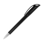 Branded Solid Colour Twist Ball Pen with Chrome Nose