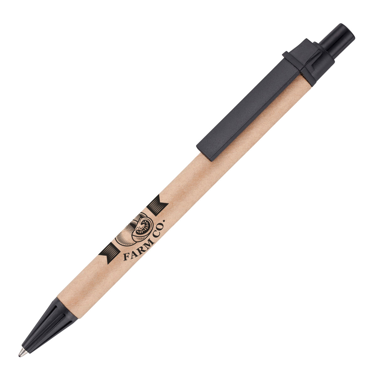 Branded Card Barrel Push Action Ball Pen