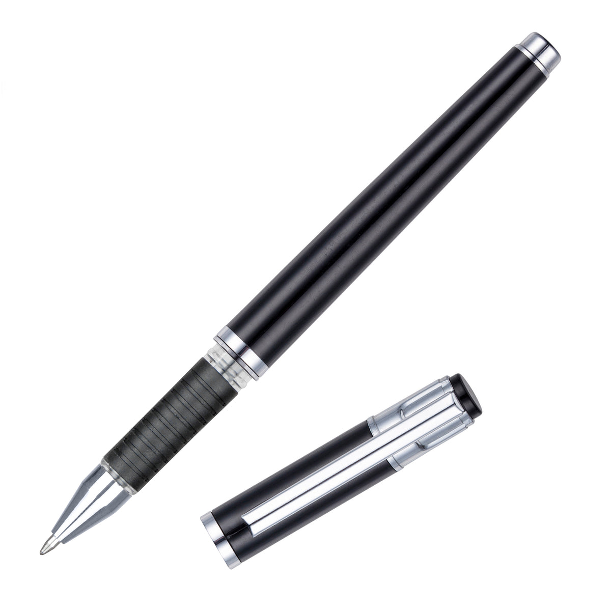 Branded Metal Trim Capped Gel Roller Pen
