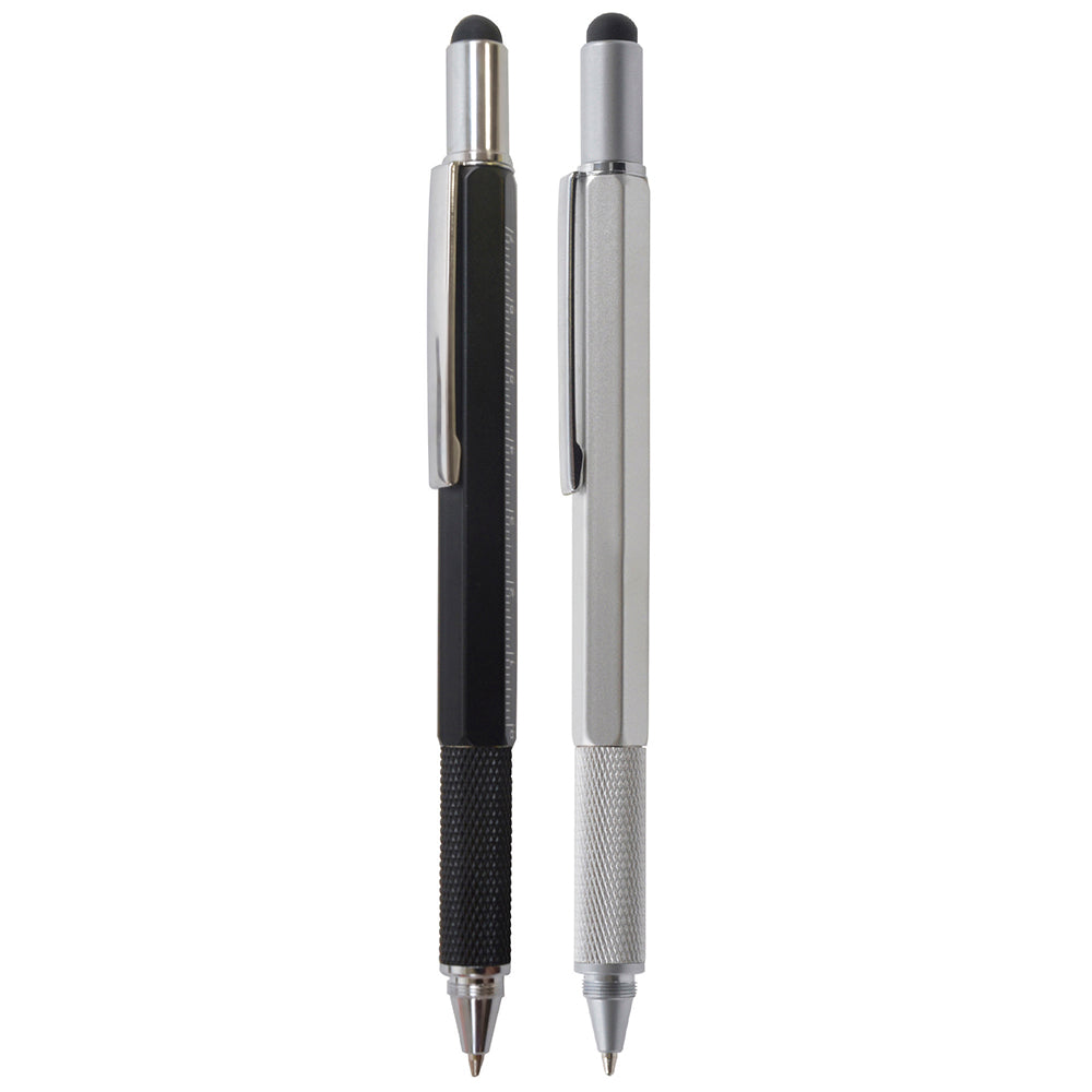 Branded Aluminium 6 in 1 Multi-Function Pen with Stylus