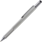 Branded Aluminium 6 in 1 Multi-Function Pen with Stylus in SILVER