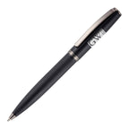 Branded Matt Black Fluted Steel Ball Pen