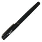 Branded Matt Black Fluted Capped Rollerball Pen