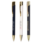 Branded Recycled Aluminium Ball Pen with Gold Trim