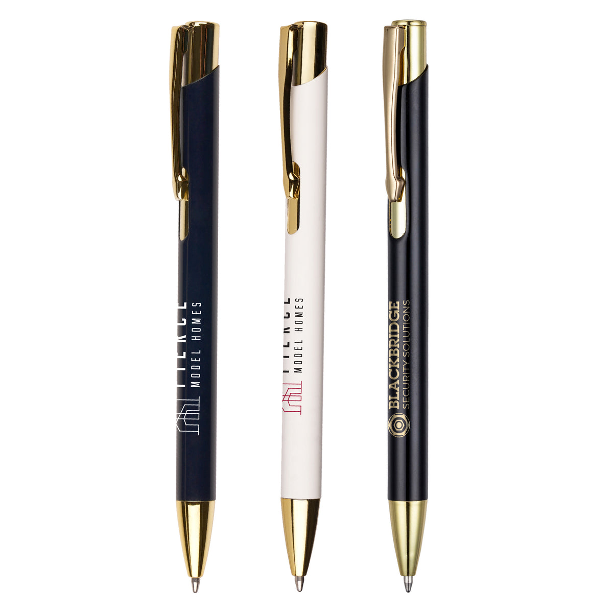 Branded Recycled Aluminium Ball Pen with Gold Trim