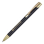 Branded Recycled Aluminium Ball Pen with Gold Trim