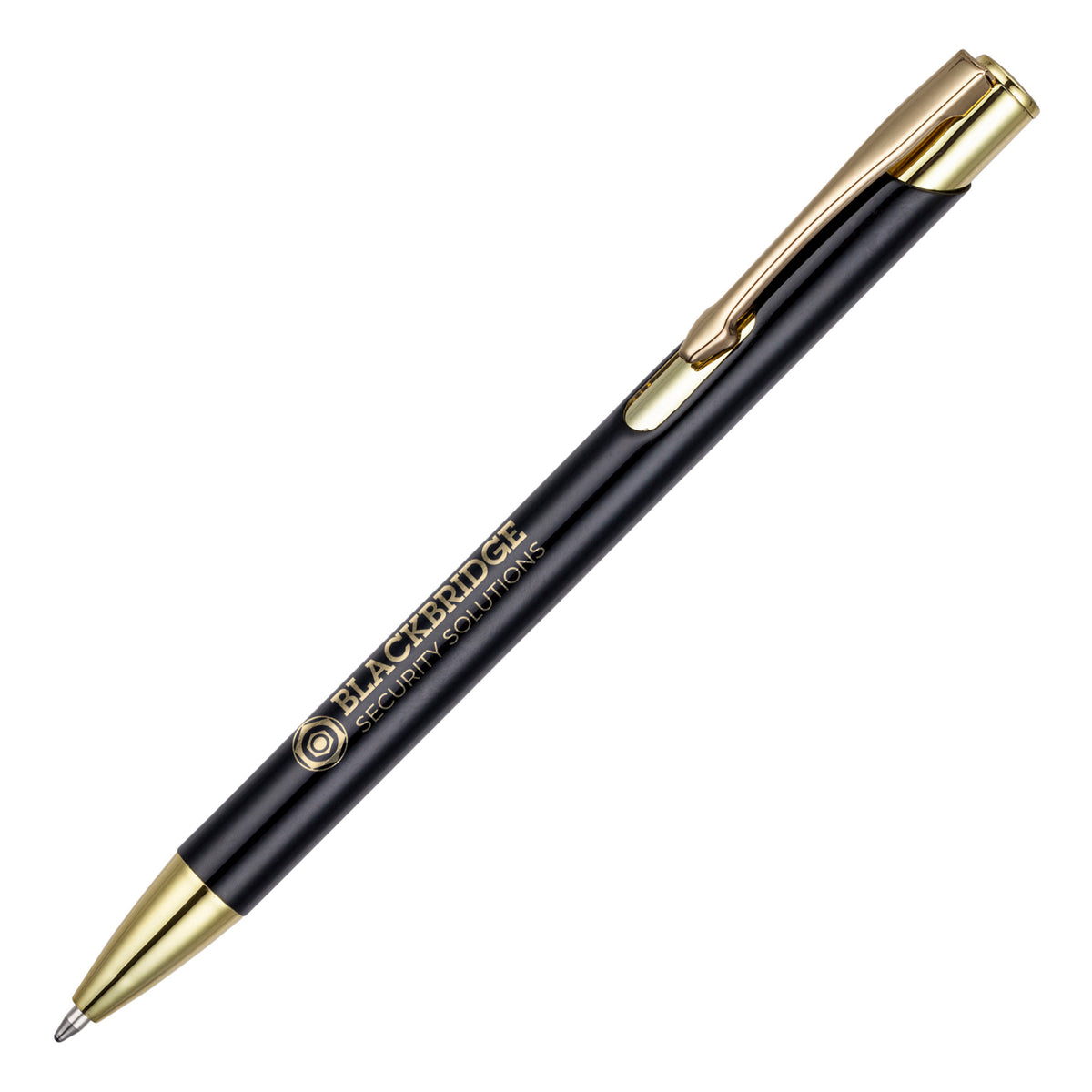 Branded Recycled Aluminium Ball Pen with Gold Trim
