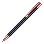 Branded Recycled Aluminium Ball Pen with Rose Gold Trim