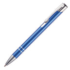Branded Recycled Aluminium Blue Ink Ball Pen in BLUE