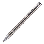 Branded Recycled Aluminium Blue Ink Ball Pen in GUN METAL