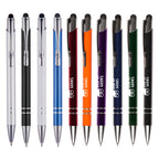 Branded Recycled Aluminium Plunger Stylus Ball Pen