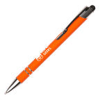 Branded Recycled Aluminium Plunger Stylus Ball Pen in AMBER