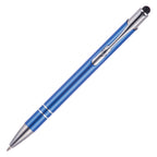 Branded Recycled Aluminium Plunger Stylus Ball Pen in BLUE