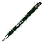 Branded Recycled Aluminium Plunger Stylus Ball Pen in GREEN