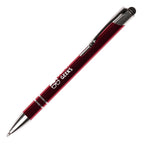 Branded Recycled Aluminium Plunger Stylus Ball Pen in RED