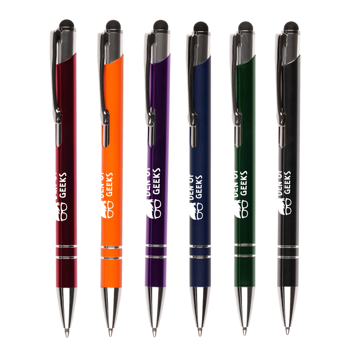 Branded Recycled Aluminium Plunger Stylus Ball Pen