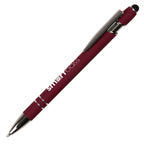 Branded Sleek Soft Feel Recycled Aluminium Ball Pen in BURGUNDY 2