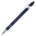 Branded Sleek Soft Feel Recycled Aluminium Ball Pen in DARK BLUE