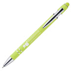 Branded Tropical Colour Soft Feel Aluminium Stylus Pen in LIGHT GREEN