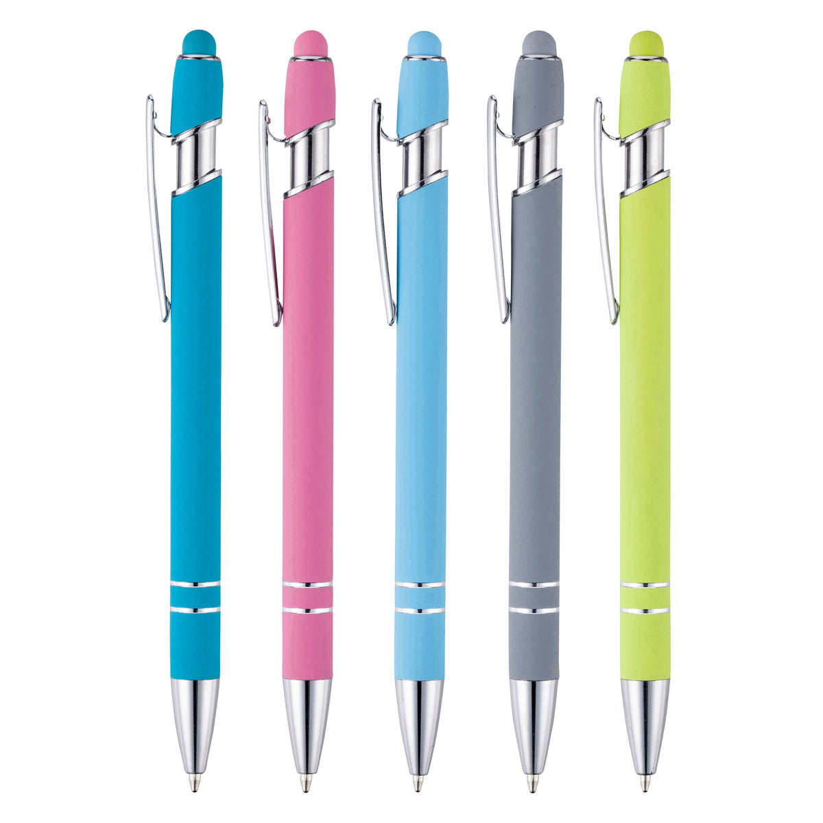 Branded Tropical Colour Soft Feel Aluminium Stylus Pen