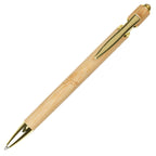 Branded Bamboo Ball Pen with Gold Trim and Stylus