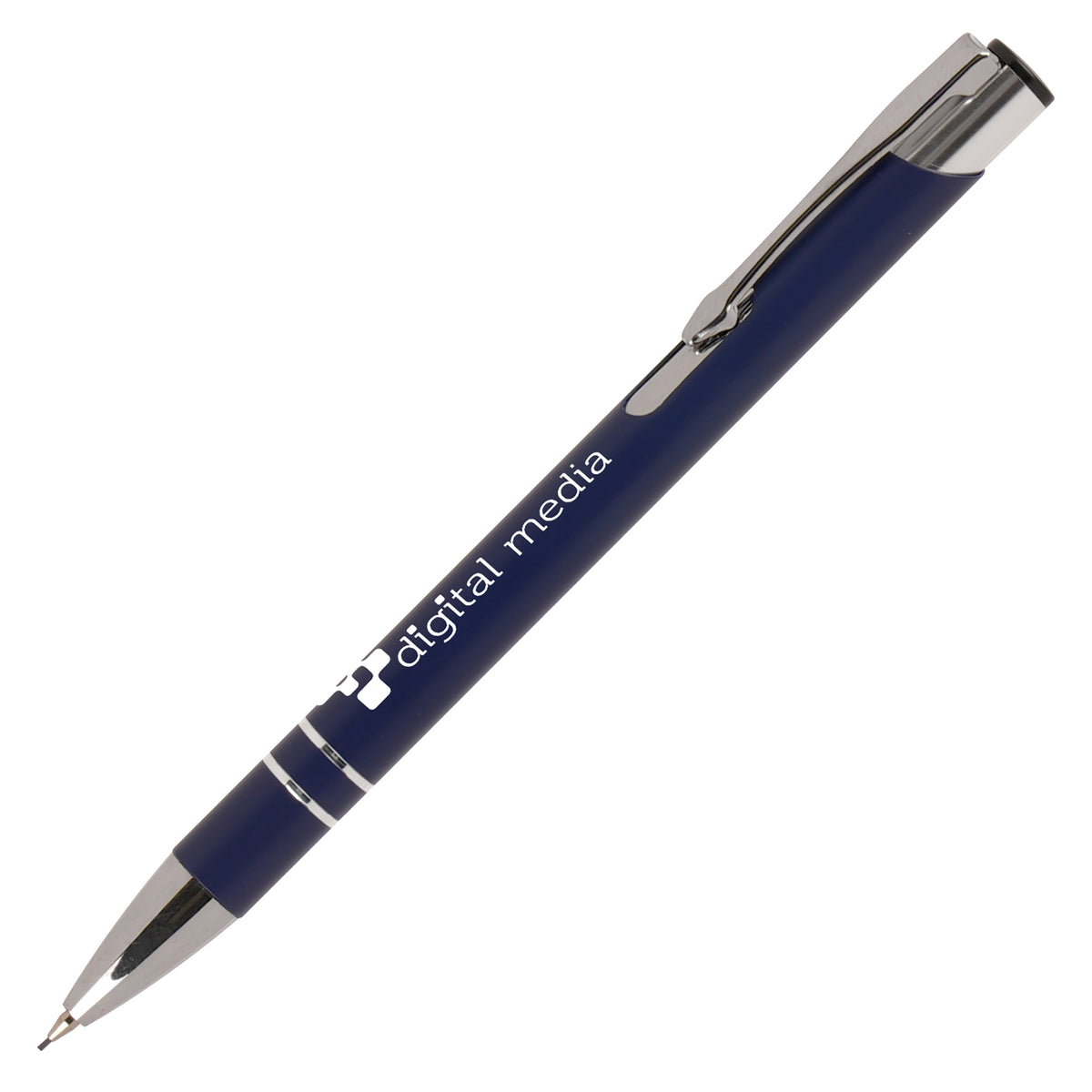 Branded Recycled Aluminium Mechanical Pencil in DARK BLUE