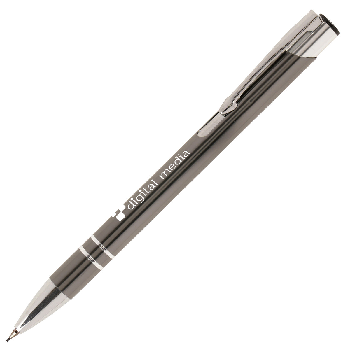Branded Recycled Aluminium Mechanical Pencil in GUN METAL