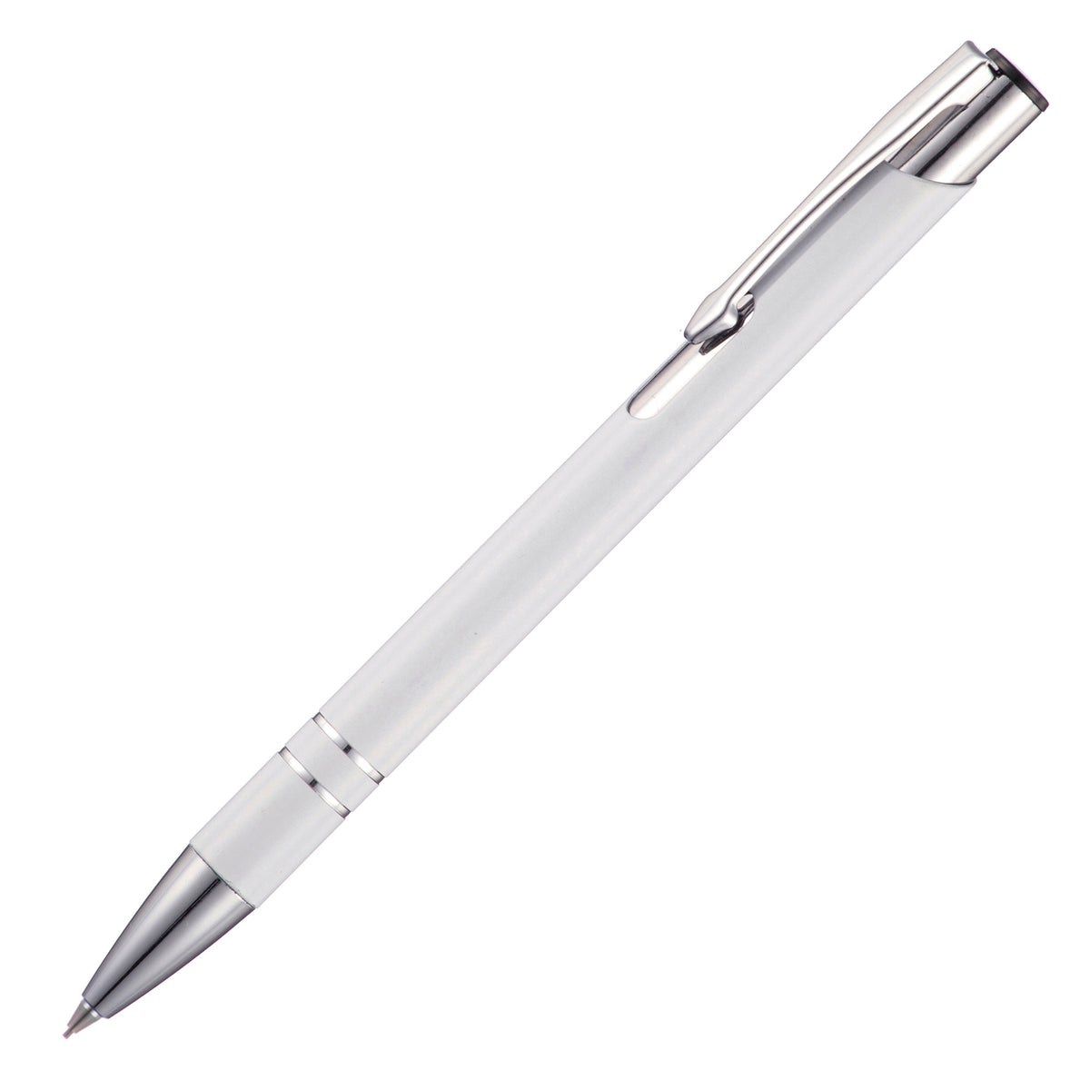 Branded Recycled Aluminium Mechanical Pencil in WHITE