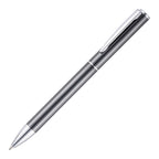 Branded Slim Twist Action Recycled Aluminium Ball Pen in GUN METAL