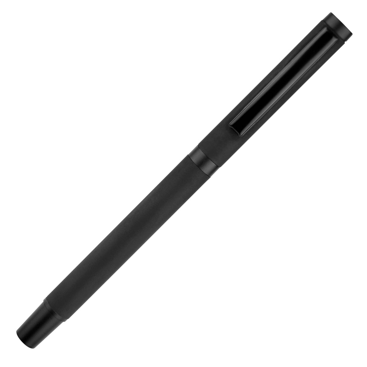Branded Black Soft Finish Recycled Aluminium Rollerball Pen
