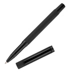 Branded Black Soft Finish Recycled Aluminium Rollerball Pen