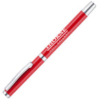 Branded High Gloss Recycled Aluminium Rollerball Pen in RED