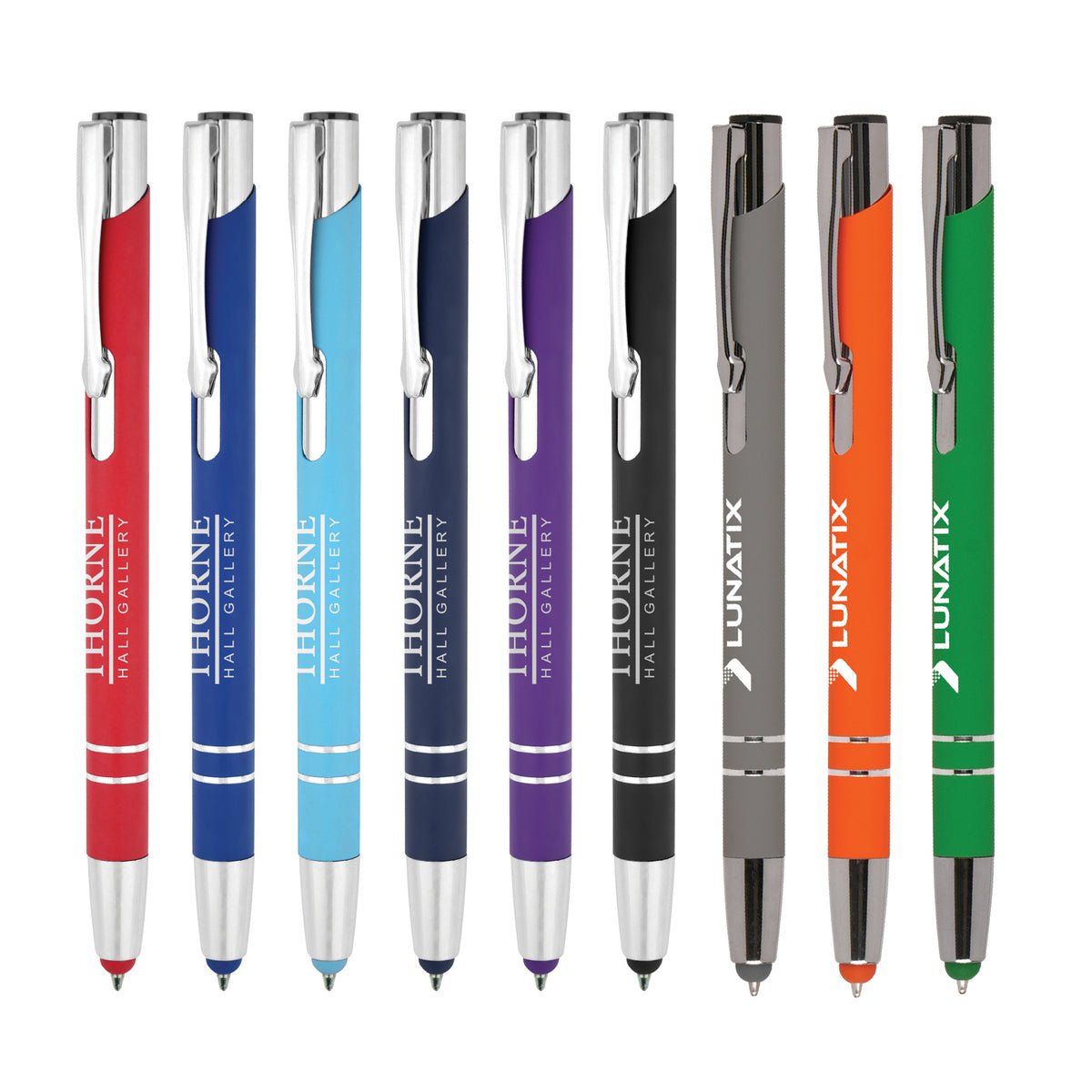 Branded Soft Feel Recycled Aluminium Stylus Ball Pen