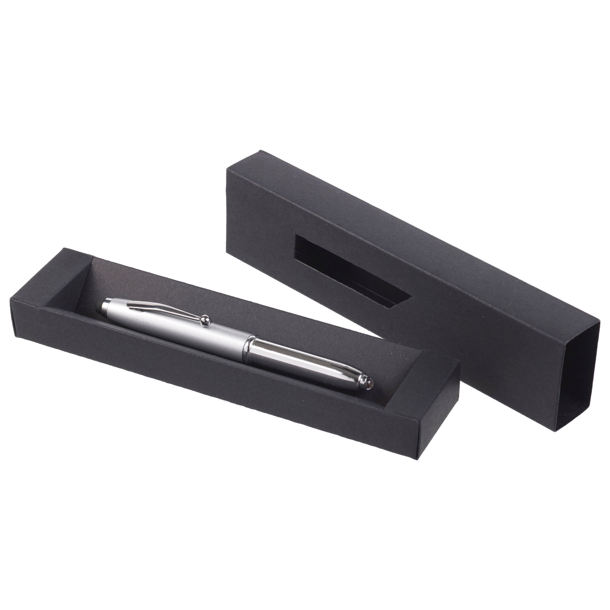 Branded Black Card Slider Gift Box for a Single Pen