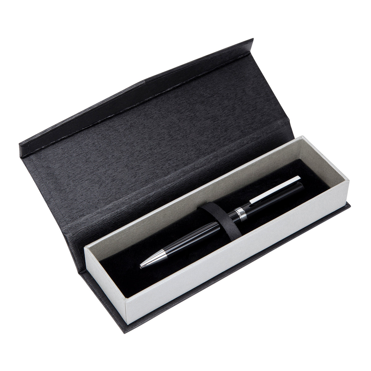 Branded Two Tone Pen Box with Magnetic Fold Over Cover
