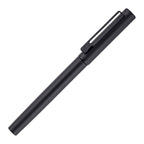 Branded Heavyweight Stainless Steel Capped Rollerball in BLACK