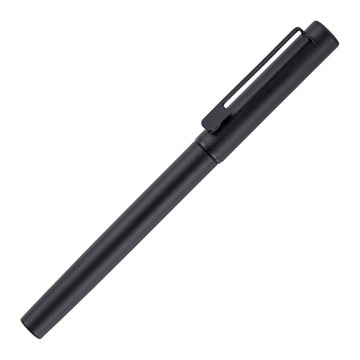 Branded Heavyweight Stainless Steel Capped Rollerball in BLACK