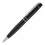 Branded Glossy Stainless Steel Ball Pen with Hinged Clip