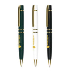 Branded Gold Accent Stainless Steel Ball Pen