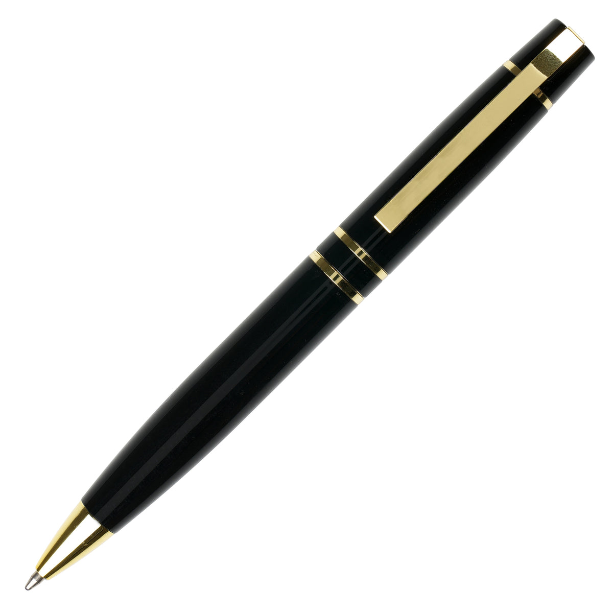 Branded Gold Accent Stainless Steel Ball Pen