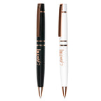 Branded Rose Gold Accent Stainless Steel Ball Pen