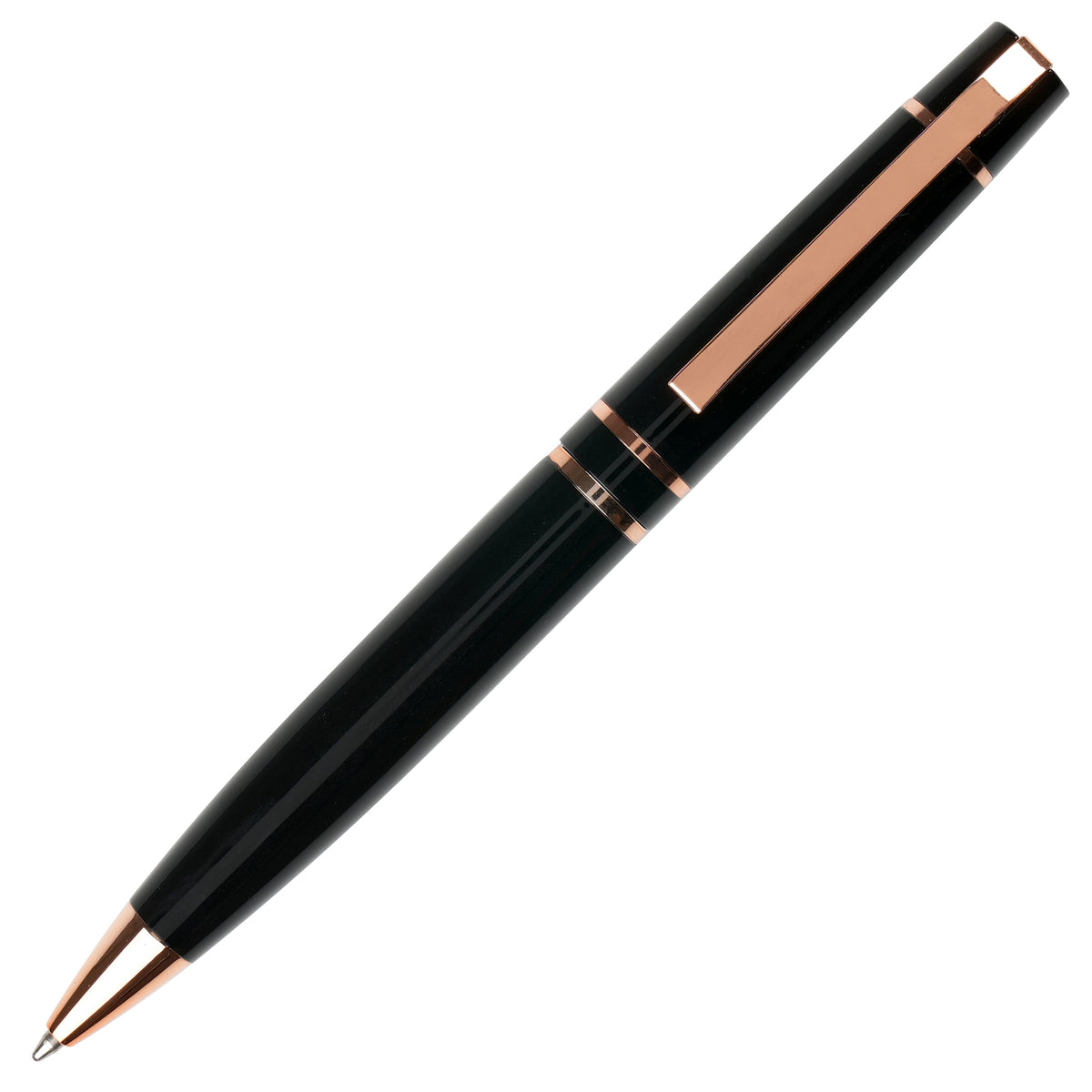 Branded Rose Gold Accent Stainless Steel Ball Pen