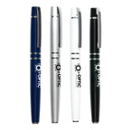 Branded Stainless Steel Rollerball Pen with Chrome Trim