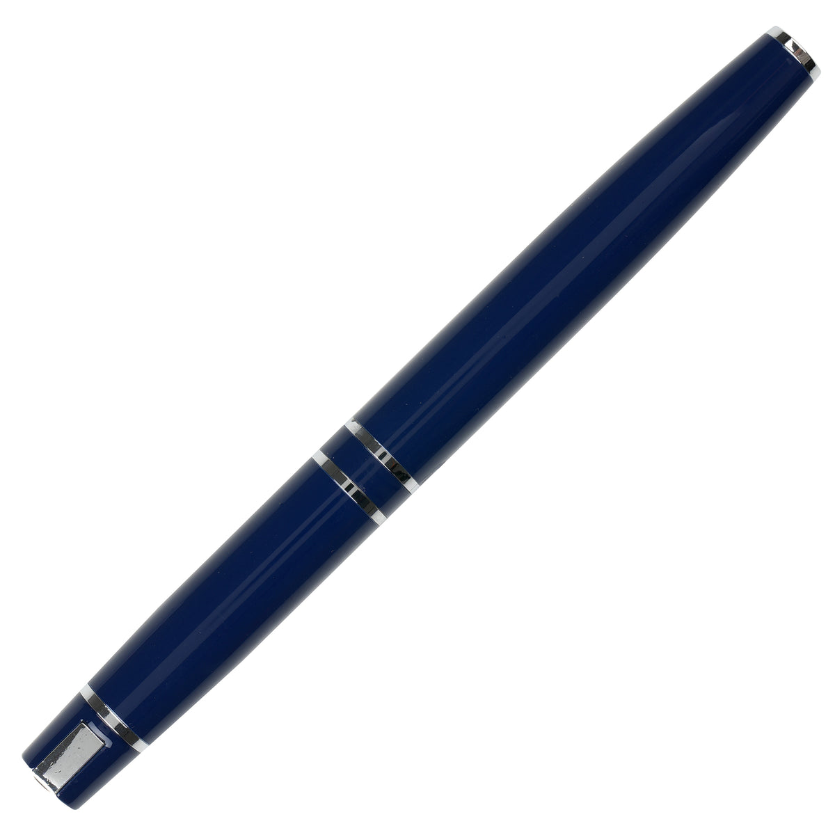 Branded Stainless Steel Rollerball Pen with Chrome Trim in NAVY BLUE